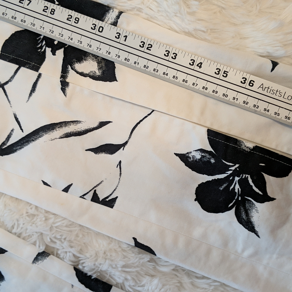 Style New York Paris White Pants with Black Floral Pattern Flare High Ri… - Picture 5 of 10